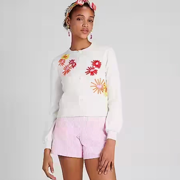 Kate Spade Floral Ribbon Button Up Cardigan - Picture 3 of 16